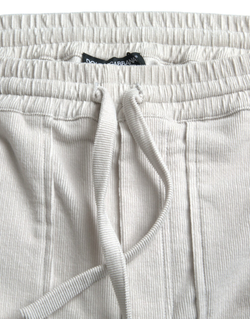 Shorts di Bermuda di velluto di cotone beige