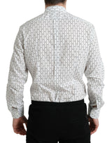 Elegante camicia in fit di cotone bianco in fitta