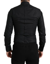 Elegante camicia vestito in fit slim nero