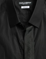 Elegante camicia vestito in fit slim nero