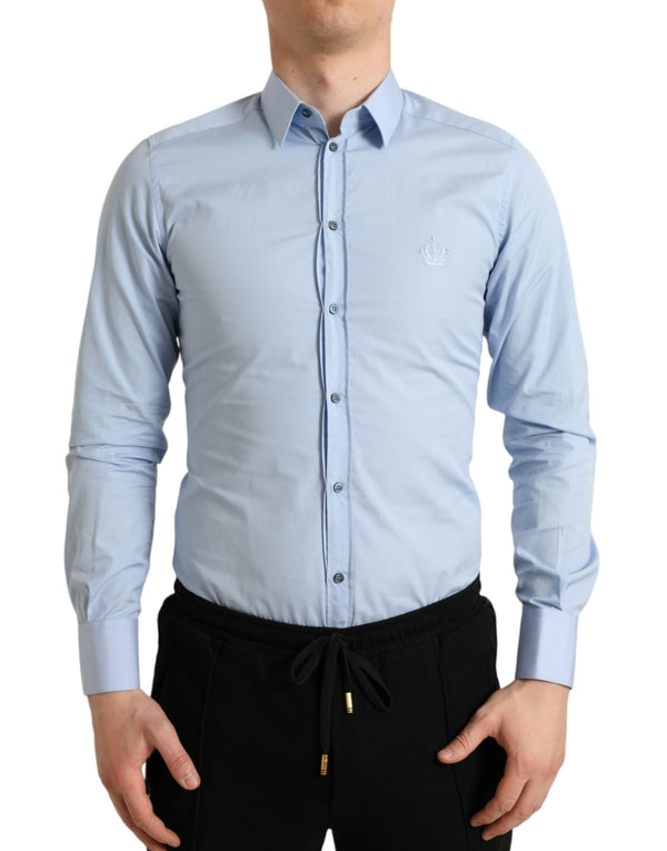 Camisa elegante de vestir azul delgado Fit Sky Blue