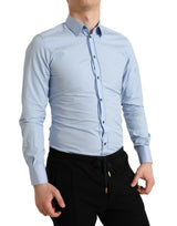 Camisa elegante de vestir azul delgado Fit Sky Blue