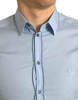 Camisa elegante de vestir azul delgado Fit Sky Blue