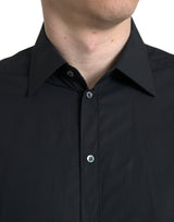 Sleek Black Slim Fit italien Shirt