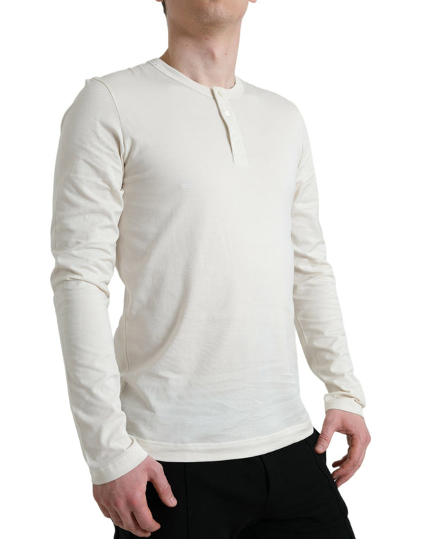 Elegant Off White Cotton Sweater