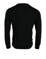 Eleganter schwarzer Kaschmirpullover -Pullover