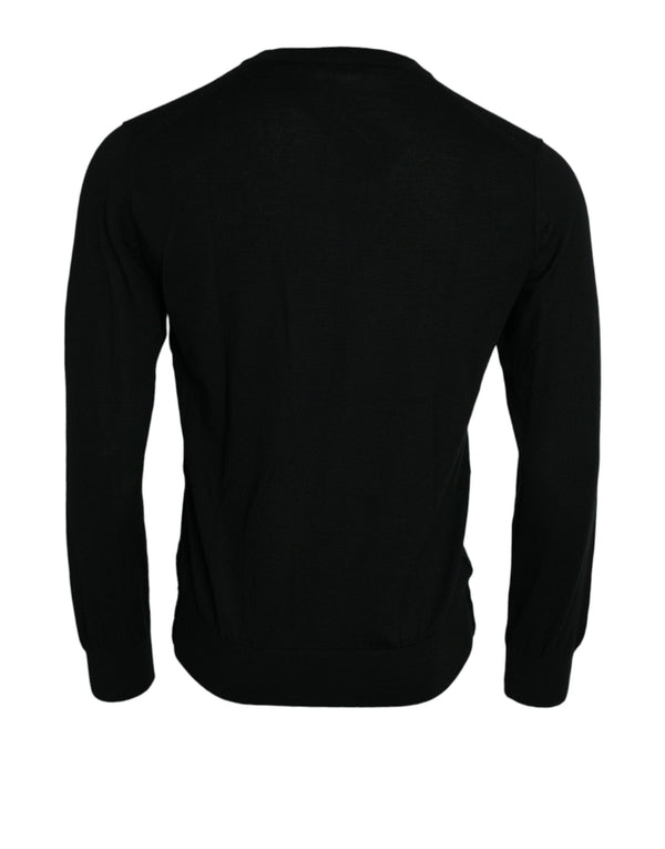 Eleganter schwarzer Kaschmirpullover -Pullover