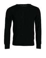 Eleganter schwarzer Kaschmirpullover -Pullover