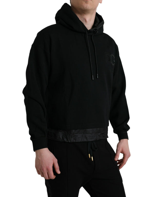 Elegante maglione pullover con cappuccio nero