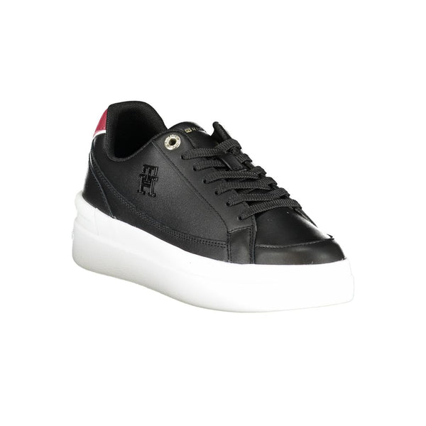 Black Leather Women Sneaker