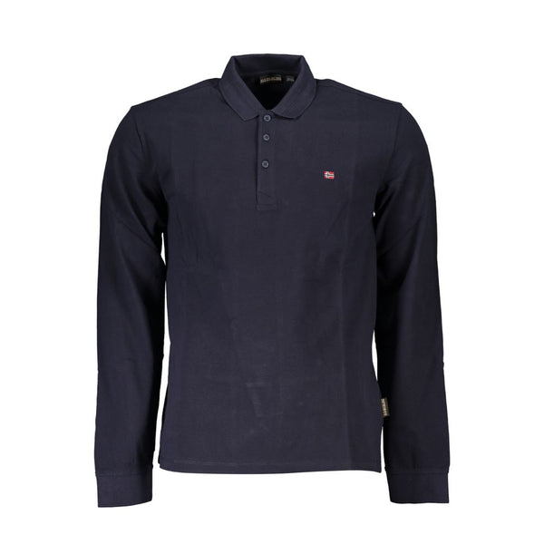 Elegant Long-Sleeved Blue Polo for Men