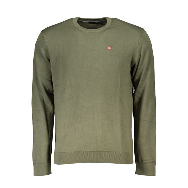 Classic Green Crew Neck Cotton Sweater