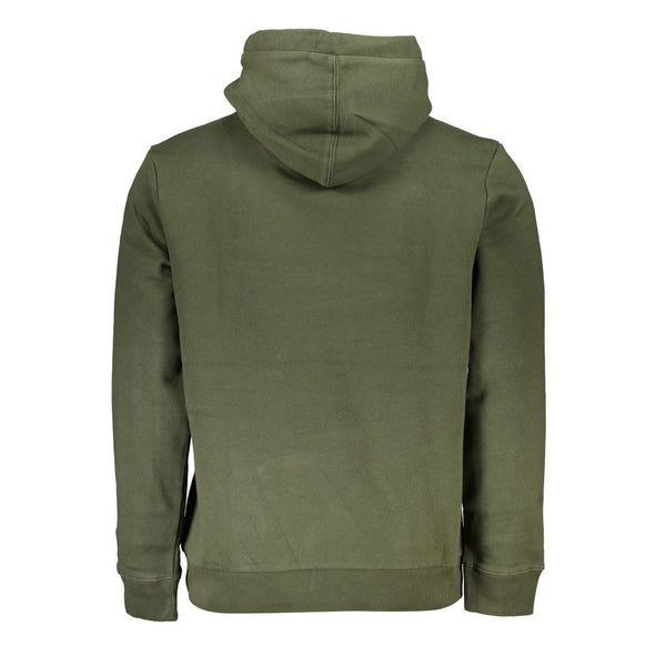 Chic Green Hooded Half-Zip πουλόβερ