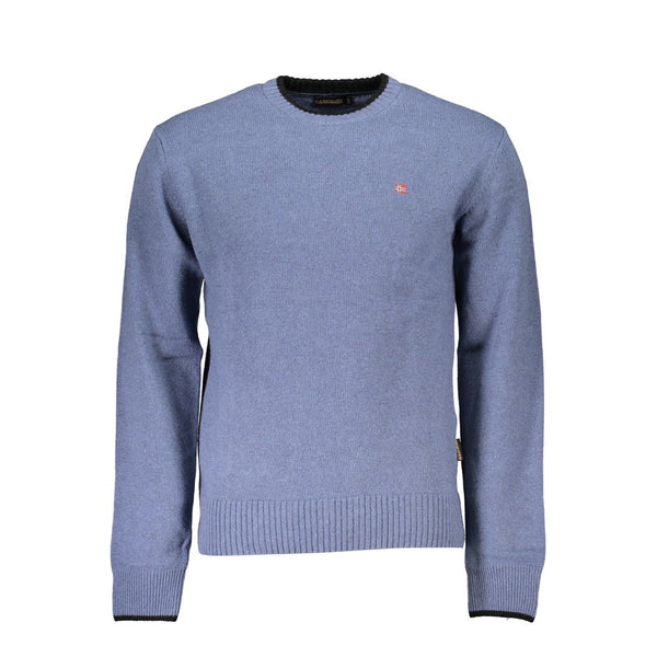 Blue Crew Neck bestickter Pullover