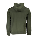 Chic Green Fleece Hooded Sweatshirt - Regular Fit