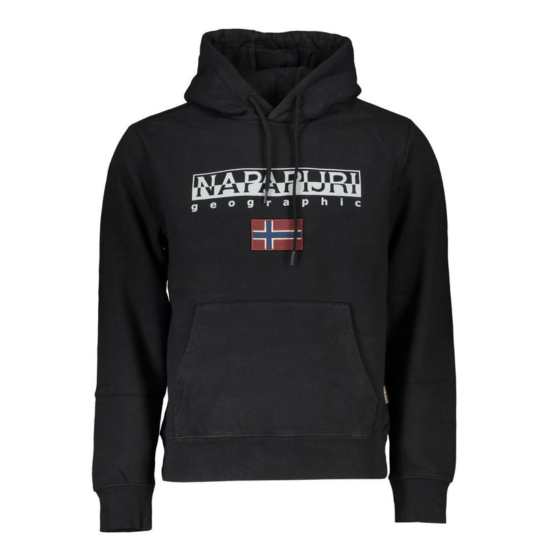 Schlankes schwarzes Kapuzen -Sweatshirt mit Logo