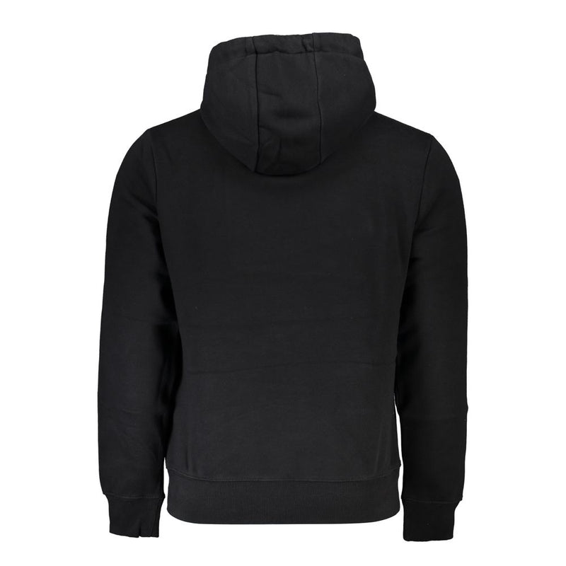 Schlankes schwarzes Kapuzen -Sweatshirt mit Logo