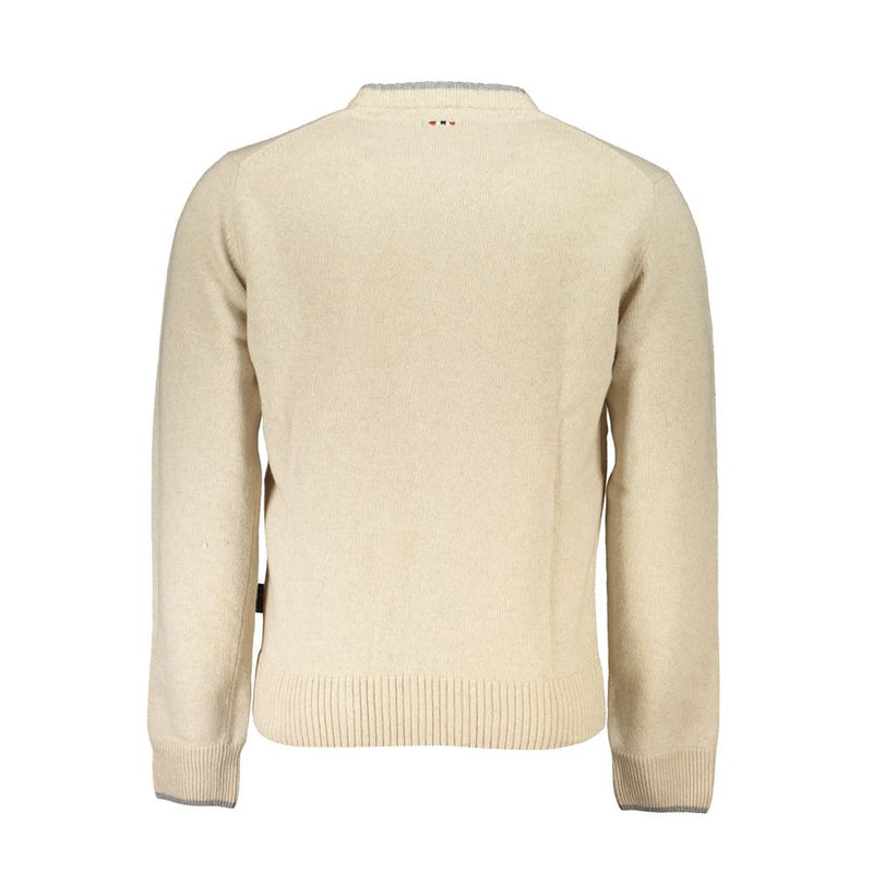 Maglione ricamato a cucina beige