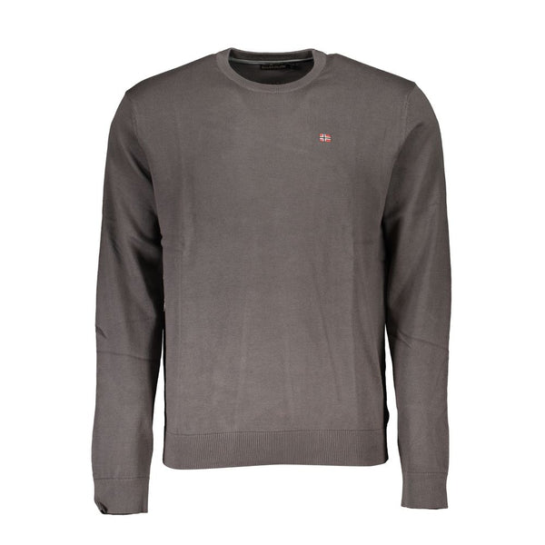 Klassiker grauer Crew Neck -Baumwollpullover