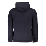 Sudadera con capucha de vellón azul elegante con bordado