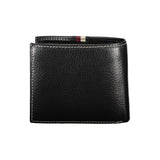 Elegant Black Leather Dual-Compartment Wallet