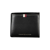 Elegant Black Leather Wallet with Contrast Stitching