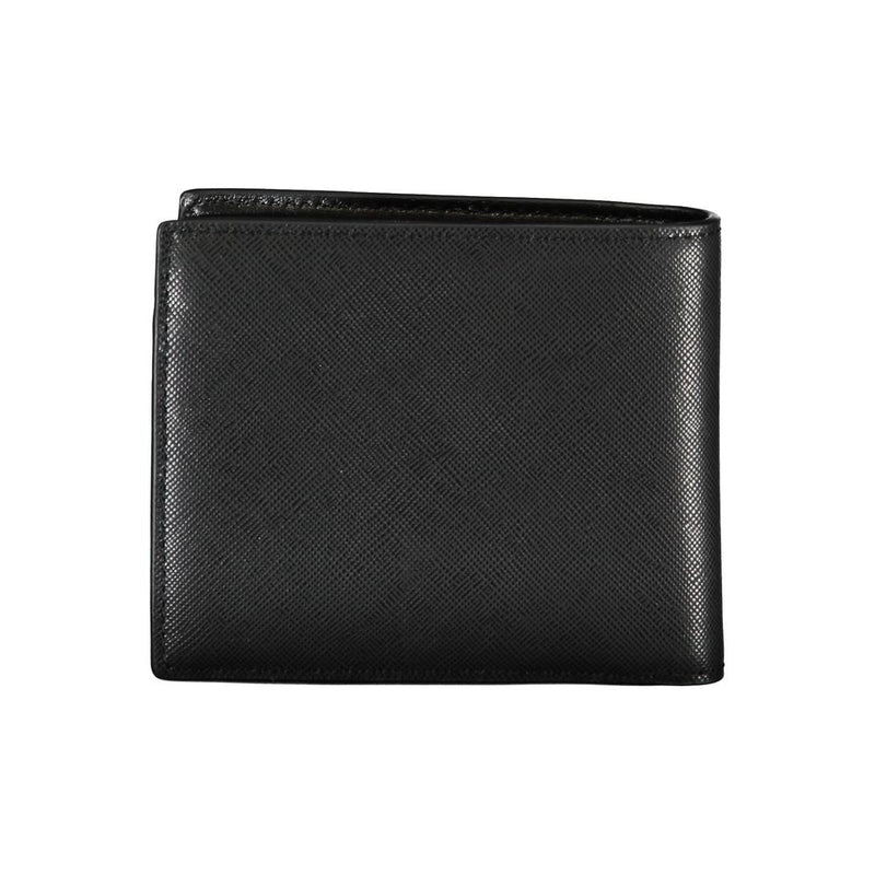 Elegant Black Leather Wallet with Contrast Details