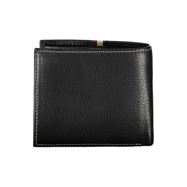 Elevated Black Leather Wallet with Coin Purse