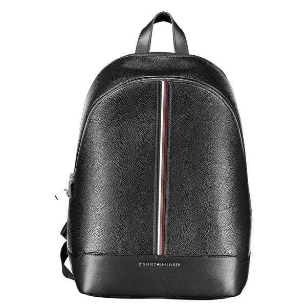 Black Polyethylene Men Backpack