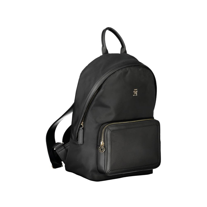 Chic Black Designer Backpack with Logo Detail