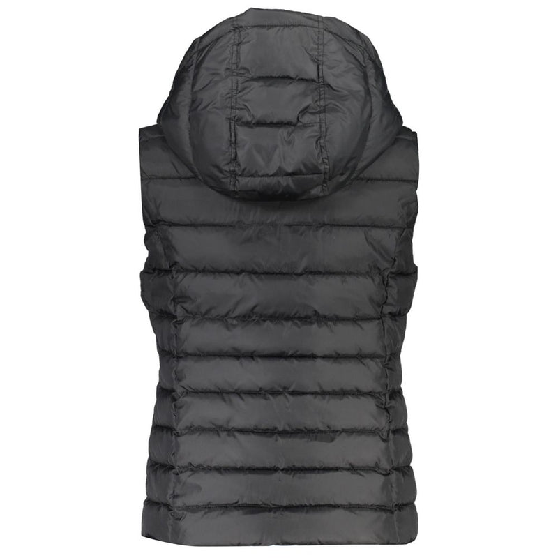 Elevated Sleeveless Hooded Jacket in Black