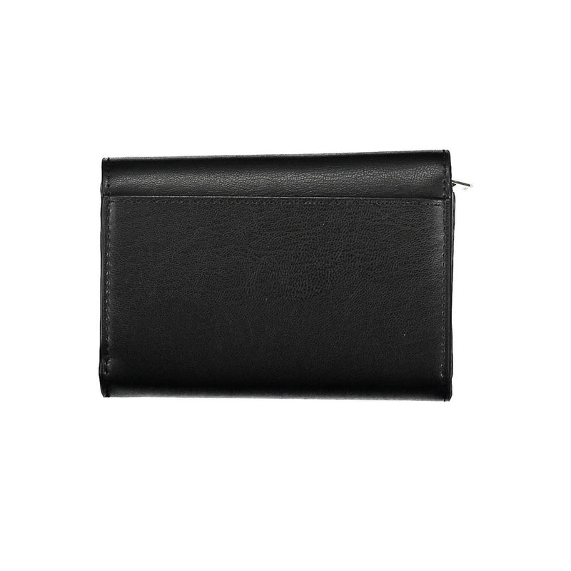 Chic Black Two-Compartment Wallet with Coin Purse