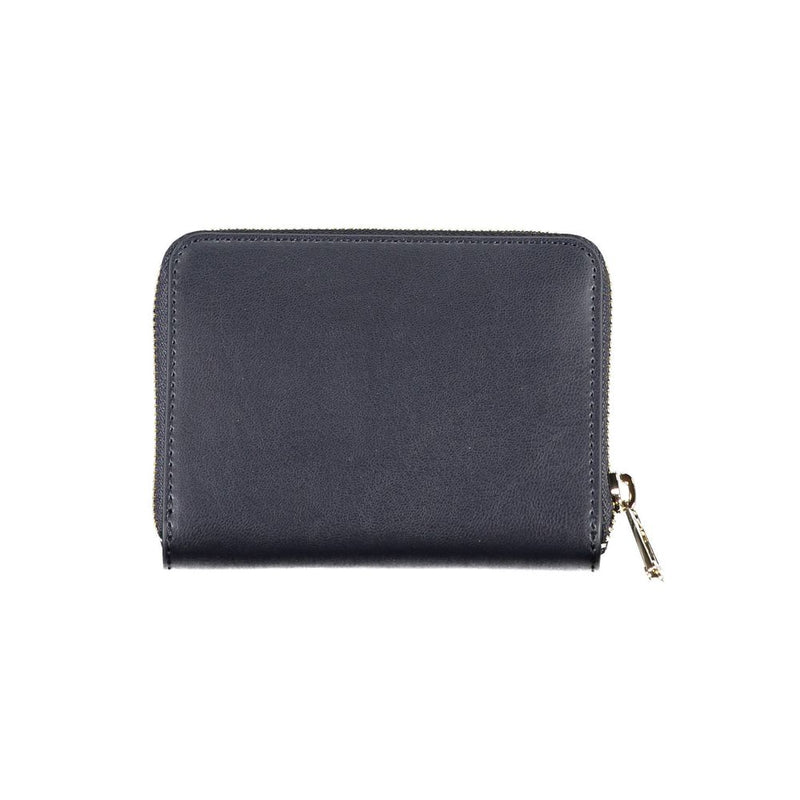 Elegant Blue Polyethylene Wallet for Women