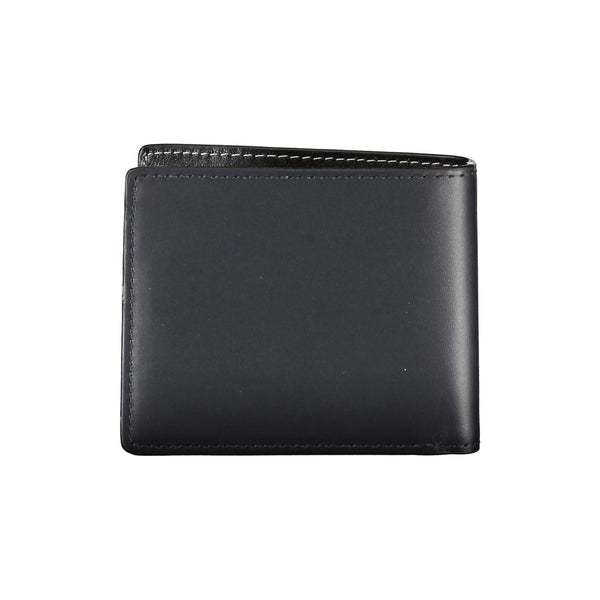 Elegant Blue Leather Bifold Wallet