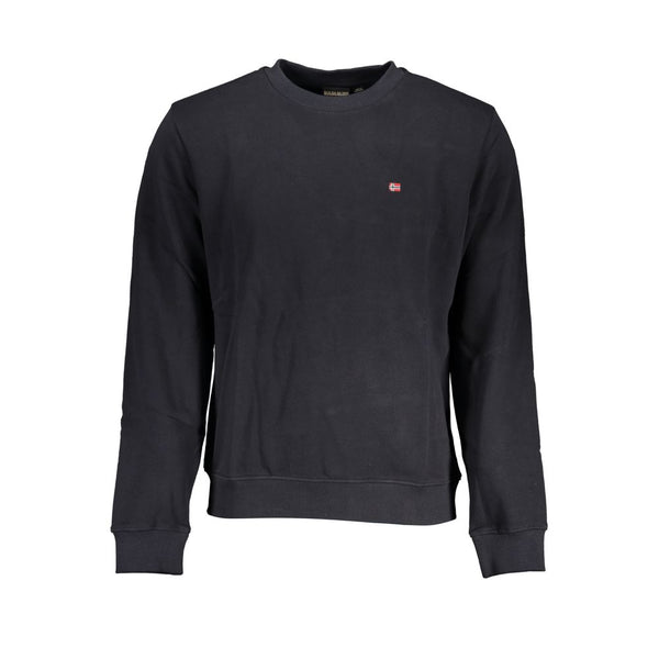 Elegantes schwarzes langärmeliges Crew -Nacken -Sweatshirt