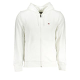 Elegant White Cotton Hooded Sweatshirt