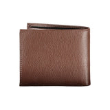 Sleek Brown Leather Wallet with Contrast Details