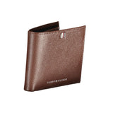 Sleek Brown Leather Wallet with Contrast Details