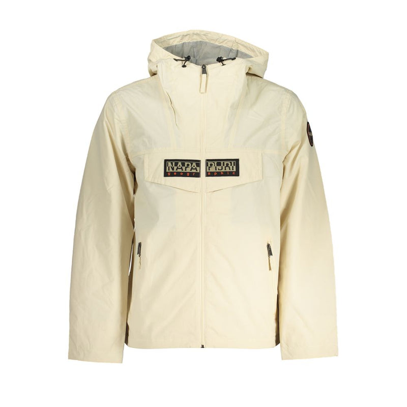 Chaqueta deportiva con capucha beige elegante