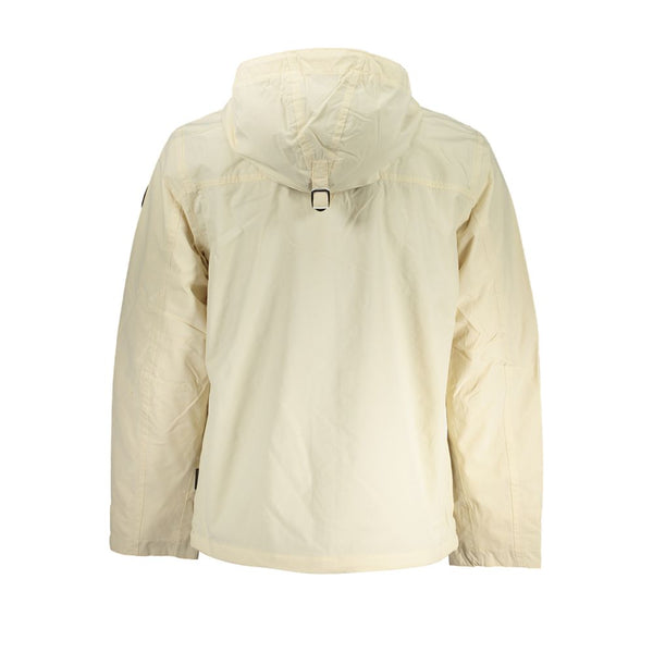 Chic Beige Kapuze -Sportjacke