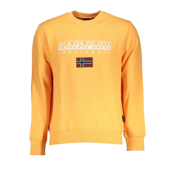 Schlankes orangefarbenes Crew Neck besticktes Sweatshirt