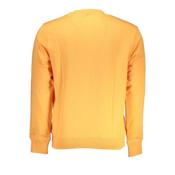 Schlankes orangefarbenes Crew Neck besticktes Sweatshirt