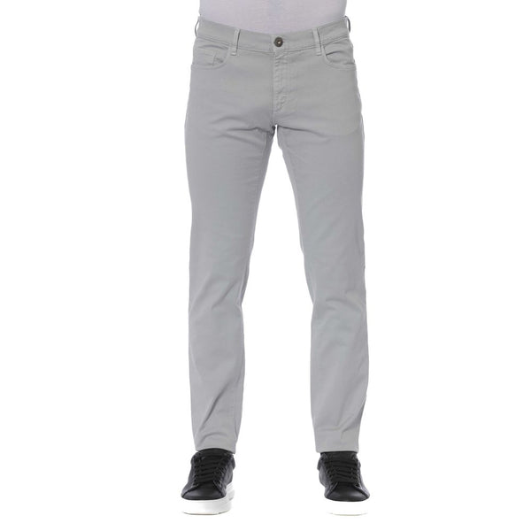 Eleganti jeans di tratto di cotone grigio