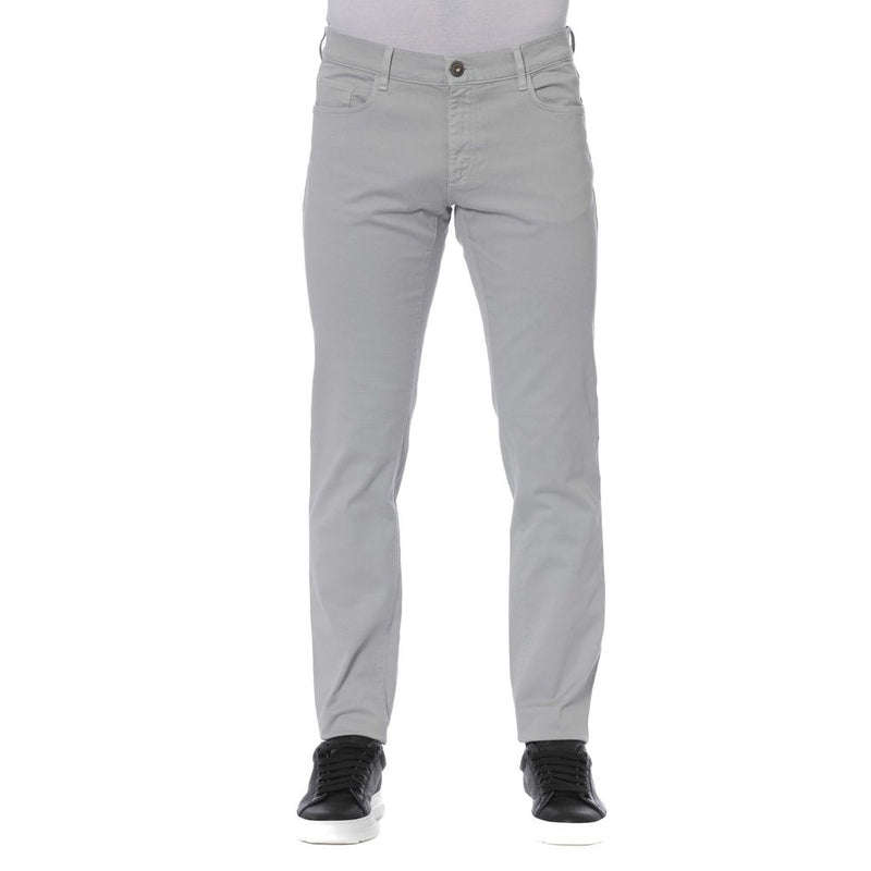 Eleganti jeans di tratto di cotone grigio