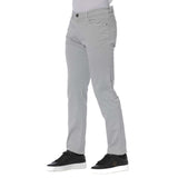 Eleganti jeans di tratto di cotone grigio