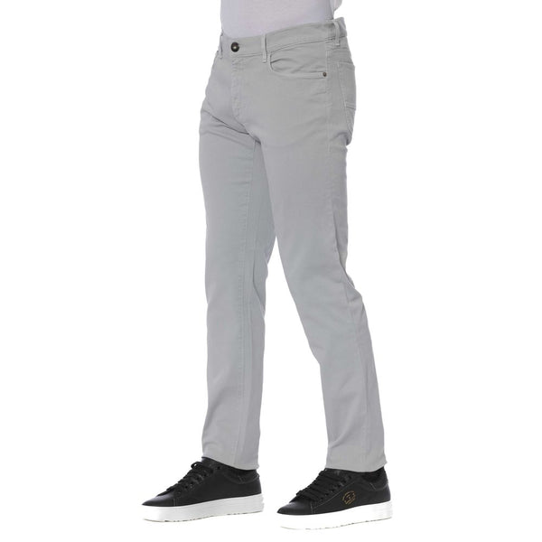 Eleganti jeans di tratto di cotone grigio