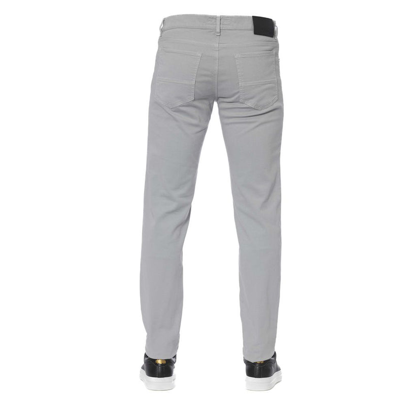 Eleganti jeans di tratto di cotone grigio