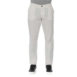 Pantalones de mezcla de algodón blanco elegante