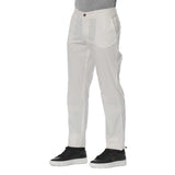 Pantaloni di miscela di cotone bianco chic