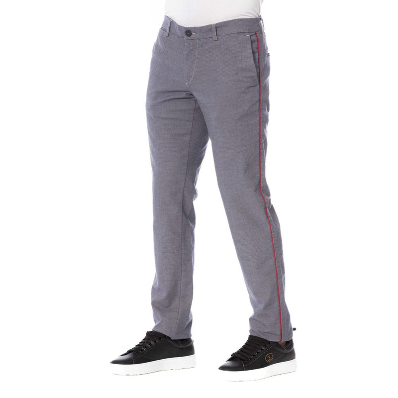 Blue Cotton Men Trouser